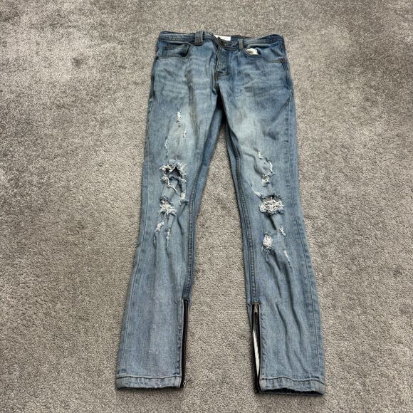 I Love Ugly Smart Zespy Pant Regular Rise Fixed Waist Tapered Slim Denim Jeans - Picture 1 of 16